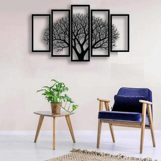 Five Panel Tree, Tree Decor, Unique Design, Wall Hanging, Tree 5 Parts, Livingroom Decor