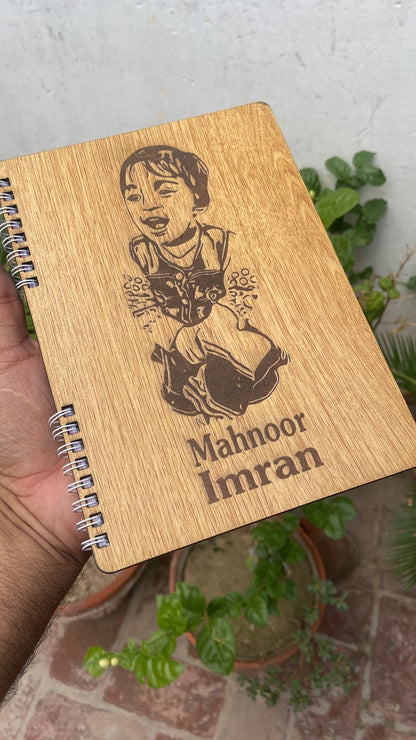 Wooden Diary With Name & Pictures Engraved