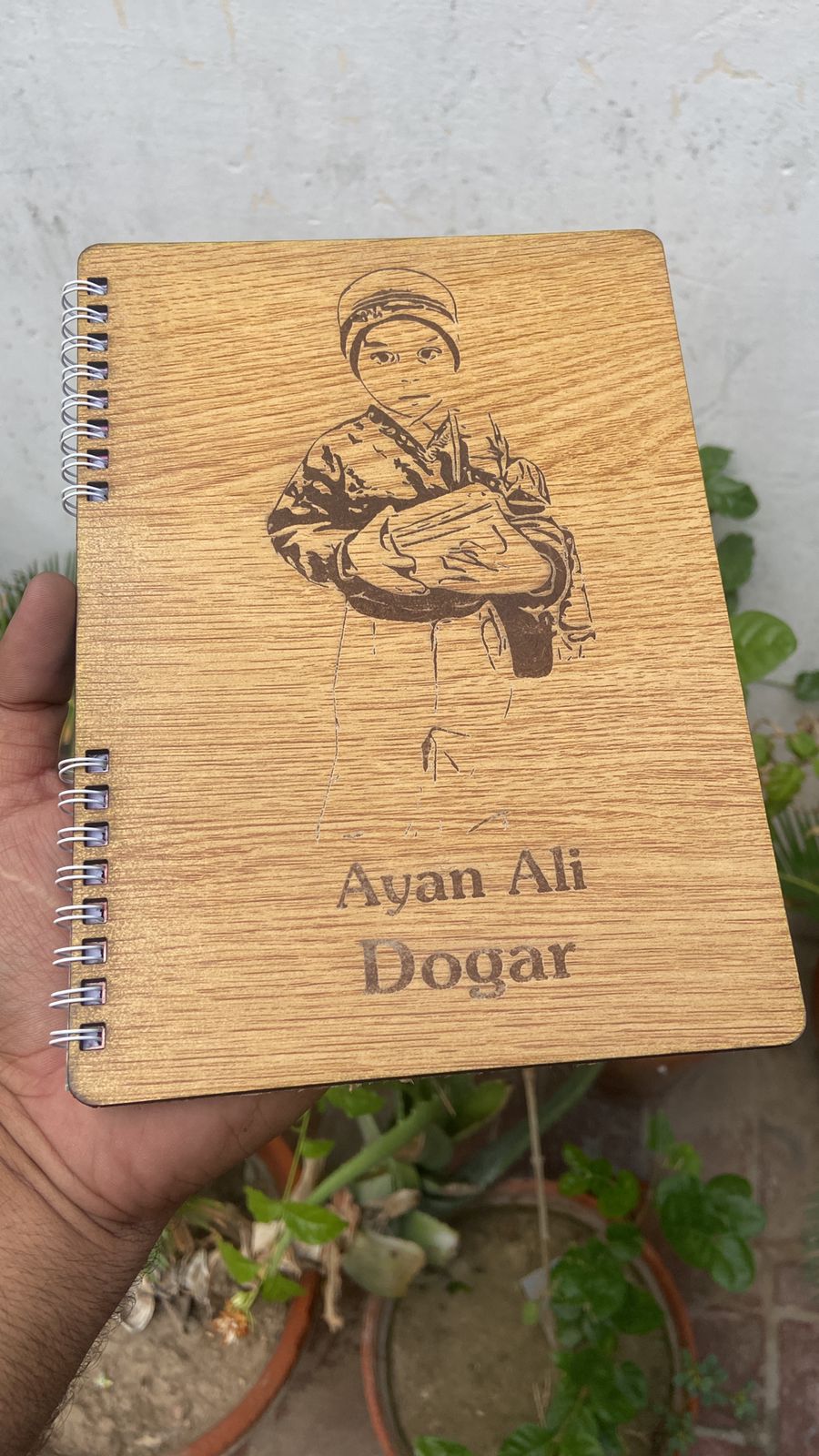 Wooden Diary With Name & Pictures Engraved