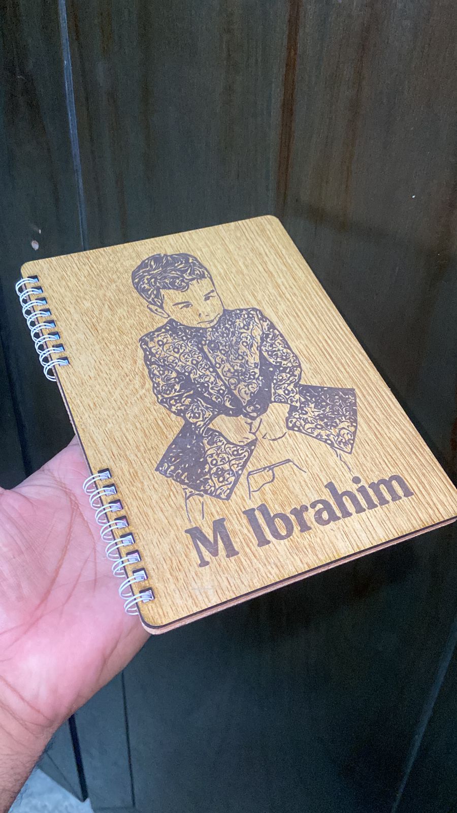 Wooden Diary With Name & Pictures Engraved